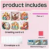 6pcs Diamond Painting Happy Mothers Day Greeting Card with Envelope for Family Friends Holiday Gift Congratulations