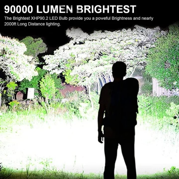 🔥Last Day 70% OFF! 🎉LED Rechargeable Tactical Laser Flashlight 90000 High Lumens