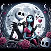 Jack and Sally Under the Moonlight - 11CT Stamped Cross Stitch - 40*40cm