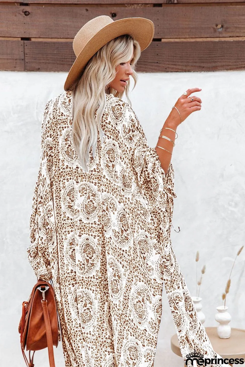 Dolman Sleeves Printed Kimono