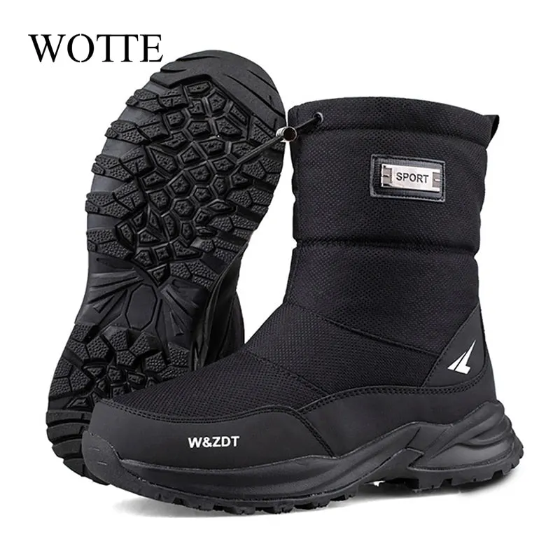 Winter Men's Boots 2021 New Winter Shoes Men Snow Boots Waterproof Non-slip Thick Fur Winter Boot For -40 Degrees Platform Boots