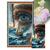 Silhouette Ocean Girl-11CT Stamped Cross Stitch 40*70cm/15.75*27.56in(Big Size)