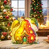 (US Local)Double Sided Special Shape Pear House Diamond Painting LED Light Ornaments