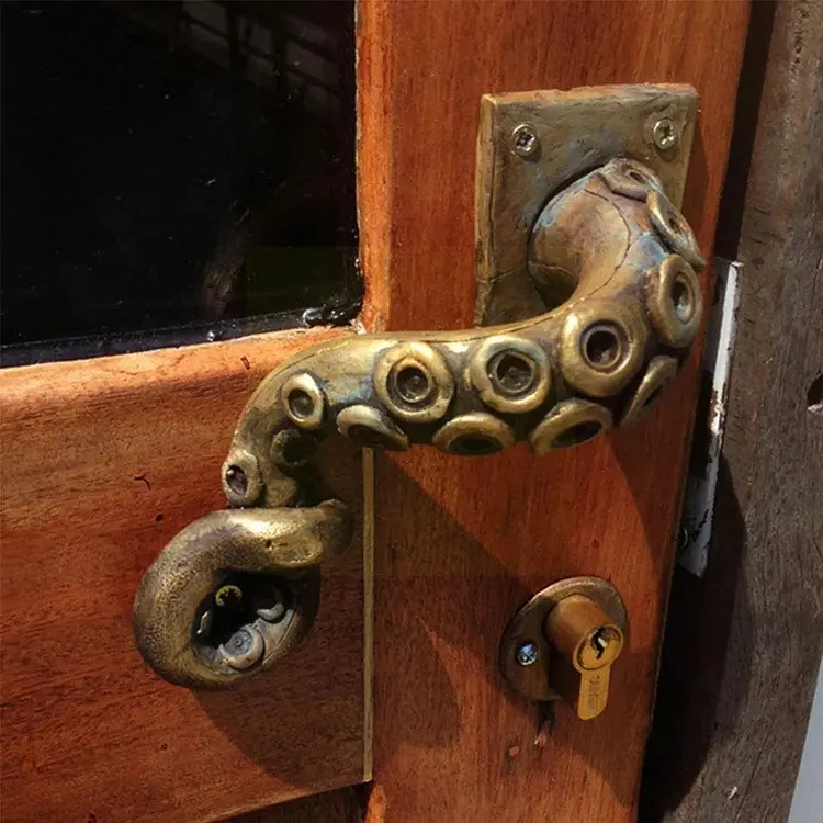 Antique octopus door knob