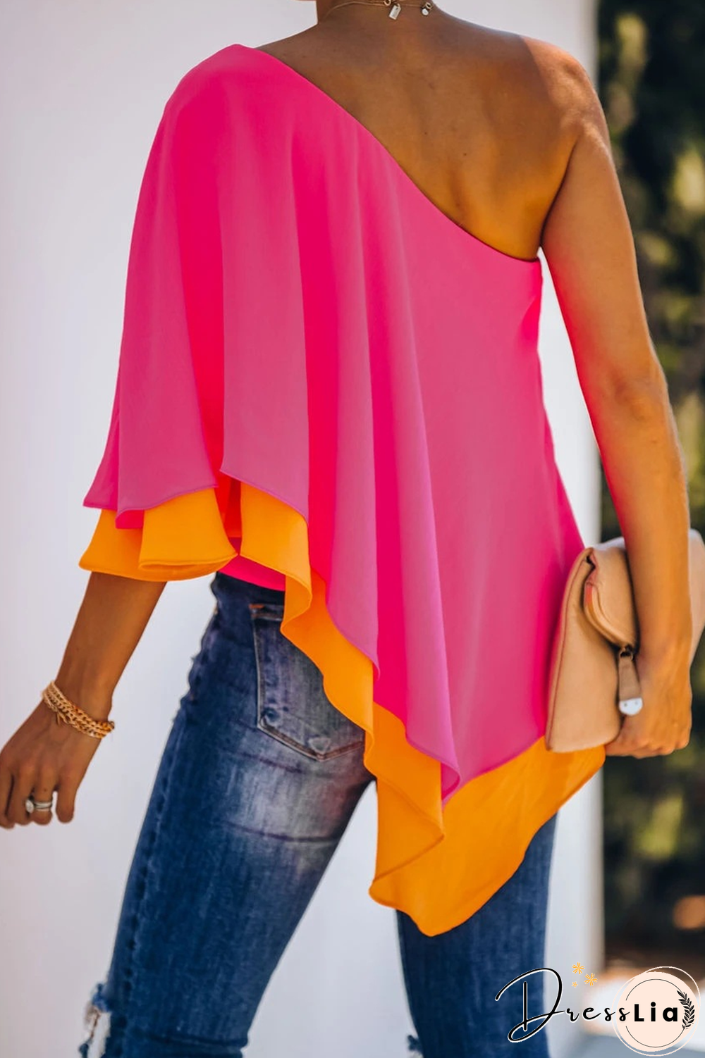 KarliDress Layered One Shoulder Top P12612