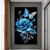 Blue Rose Butterfly-11CT Stamped Cross Stitch 40*65cm