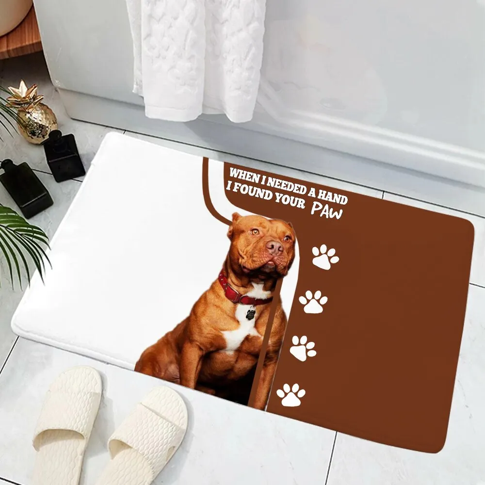 Athvotar Remember American Staffordshire Terrier Dogs Doormat Decor Print Carpet Flannel Non-Slip Doormat for Bedroom Porch