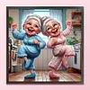 Happy Old Lady - 11CT Stamped Cross Stitch - 45*45cm