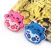 2Pcs Pink Blue Cat Bead Cross Stitch Keychain Kit Mosaic Bead Embroidery Keyring