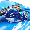  2pcs Mermaid Dolphin DIY Bead Cross Stitch Keychain Beads Embroidery Keyrings