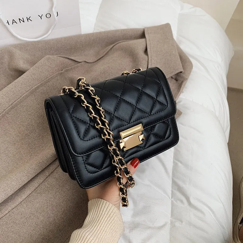 էѧӧܧ Brand Designer Fashion Women's Chain Small Flap Crossbody Bag 2021 Winter Shoulder Handbags High Quality PU Leather