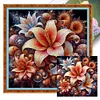 (Multi Style)Rose Butterfly-Full Embroidery 3 Strands 11CT Stamped Cross Stitch-45*45CM