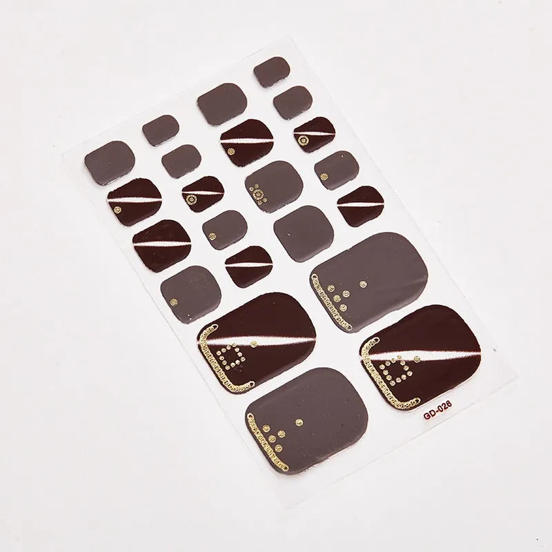 22 Tips/Sheet Shiny Nail Decoration Nail Adhesive Nail Accesoires Nail Art Decoration Nailart Sticker Adesivos Nail Tape