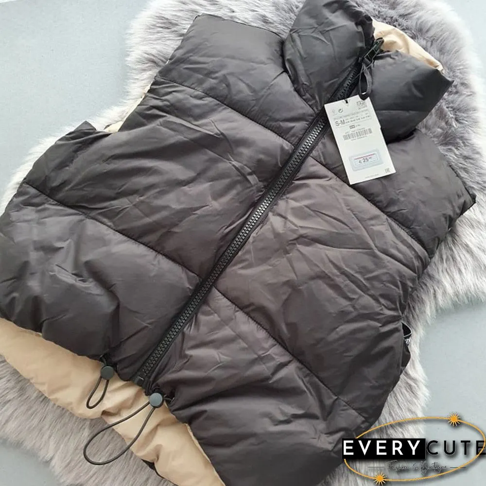 Autumn Winter New Women Vintage Black Jacket Coat Fashion Double Sided Warm Sleeveless Outerwear Female Casual Short Cotton Tops