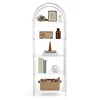 [US Local Warehouse] 5-Tier Acrylic Arched Bookshelf Modern Style Clear Bookcase Open Display Bookshelf for Home Office Living Room Kitchen Bedroom 11.81x23.62x65.35in Easy Assembly