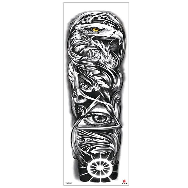 temporary tattoos for men robot full arm sleeve tattoo mechanical lion tiger waterproof tatto fake tatoo stickers body tatoo art