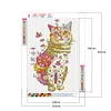 Diamond Painting -DIY Round Drill Kitten Flowers