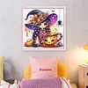 Pumpkin Witch-Partial 11CT Stamped Cross Stitch Bead Embroidery 36*36cm/14.17*14.17in
