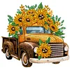 (Multi-Style)Sunflower Vintage Car-Partial Special Shaped Diamond Painting 30*30CM