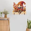 Wooden Halloween Gnome 3 Hooks Diamond Painting Hook Rail DIY Crafts Decor