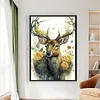 (Big Size) Deer With Flowers - 11CT Stamped Cross Stitch 40*60cm/15.75*23.62in