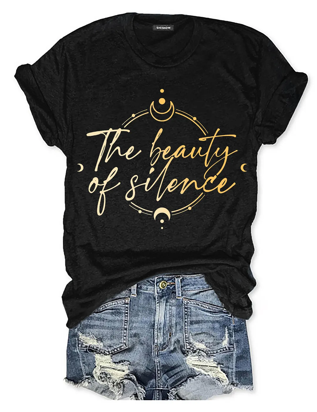 The Beauty Of Slience Shiny Moon Phase T-shirt