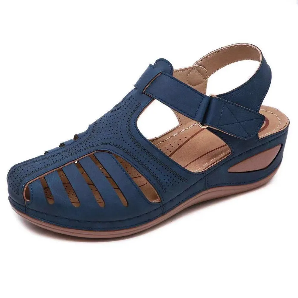 2020 Women Sandals Summer Ladies Comfortable Round Toe Ankle Hollow Sandals Female Soft Sole Shoes Drop shipping Plus Size 35-43