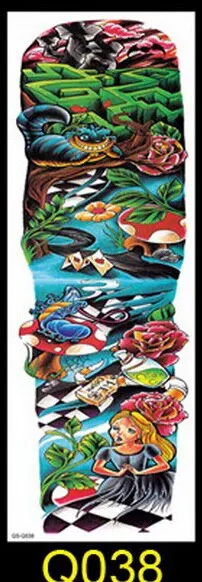 1PC NEW 48*17cm Full Flower Arm Tattoo Sticker 40models Fish Peacock Lotus Temporary Body paint Water Transfer fake Tatoo sleeve