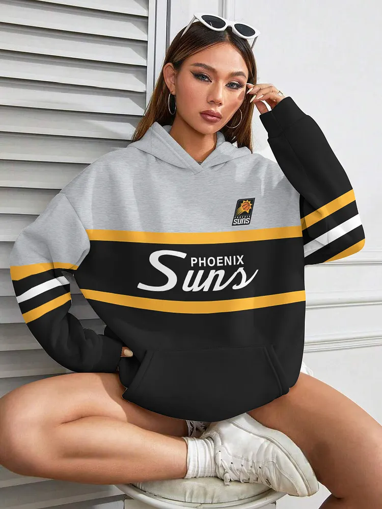 Phoenix Suns Printed Hooded Pocket Pullover Hoodie