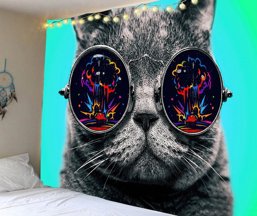 India Manada Wall Hanging Tapestry 3D Printed Animal Natural Sofa Backgound Wall Tapestries Bohemian Wolf Tiger Lion House Decor