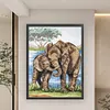 >SALE<Full Embroidery Eco-cotton Thread 11CT Printed Elephants Cross Stitch 50x65cm