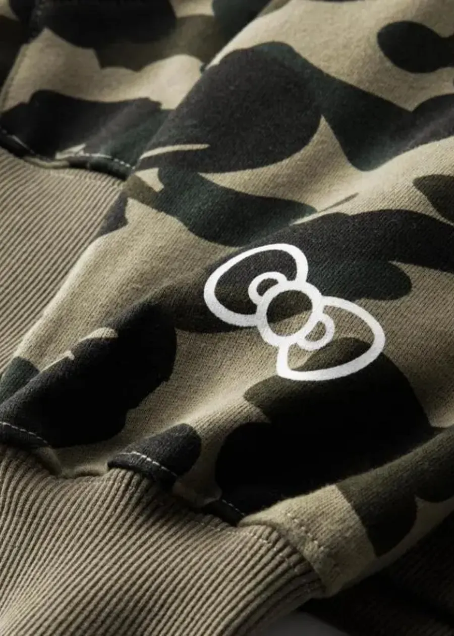 Hello Kitty x Bape Green Camo Hoodie Hello Kitty x Bape Green Camo Hoodie