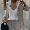 Women's Elegant Sequin Versatile Blazer Suit 