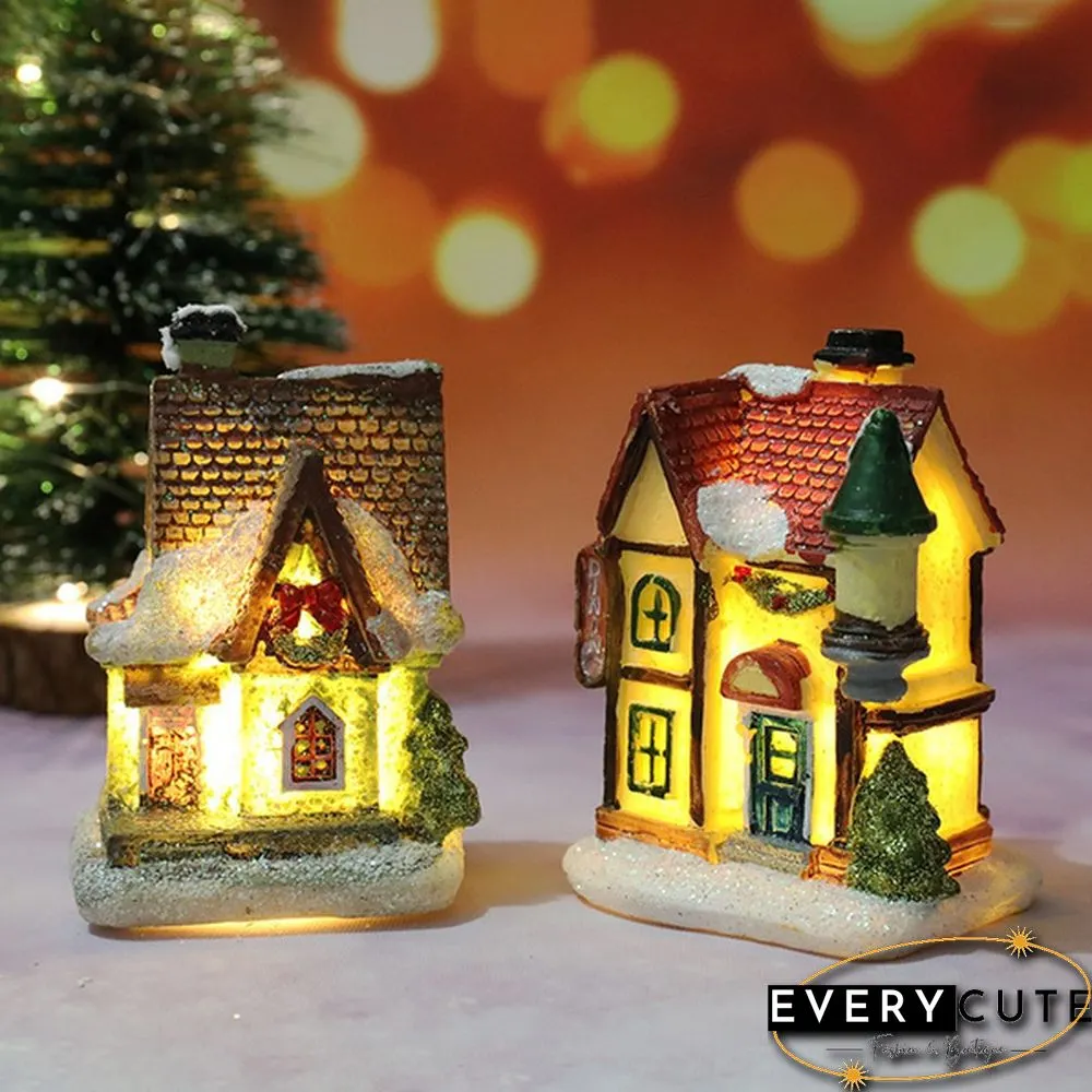 Christmas New Christmas Decorations Resin Small House Micro Landscape Resin House Small Ornaments Christmas Gifts