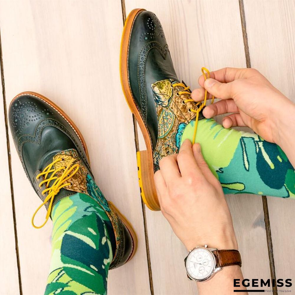 Handmade Paisley Pattern Oxford Leather Shoes | EGEMISS