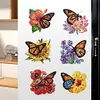 (US Local)6pcs Flower Butterfly DIY Diamond Painting Fridge Magnets Craft Kit