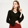 Vero Moda Brand NEW special design neckline elastic comfortable fabric long flare sleeve top T-shirt women |318102509