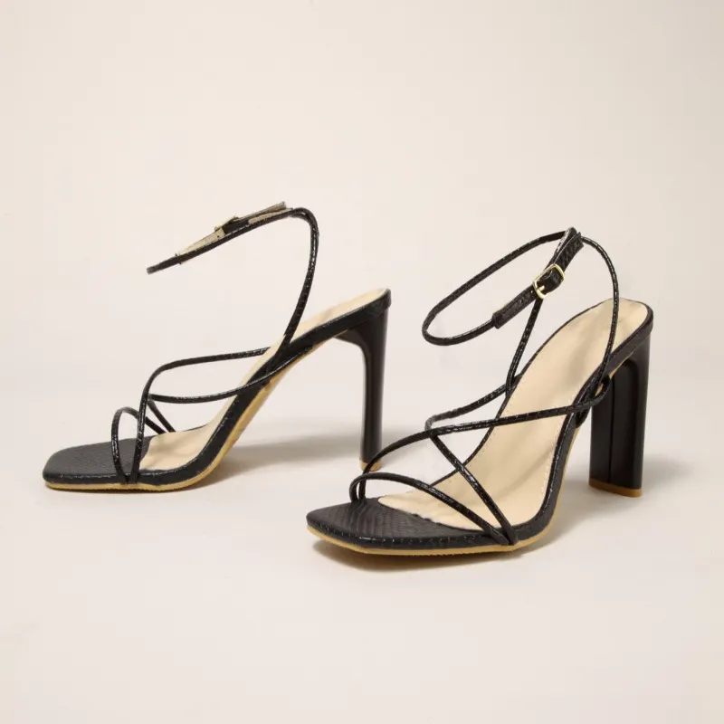 Yyvonne Side Toe With Cross-Breed Sandals High Heel Bar Dancing Outdoor Large Women's Shoes