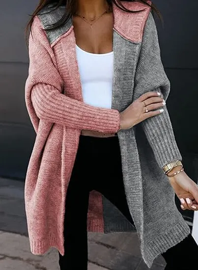 Athvotar Athvotar Hooded Knitted Cardigan Women's Long Sweater Women's Coat In The Autumn And Winter Of 2025