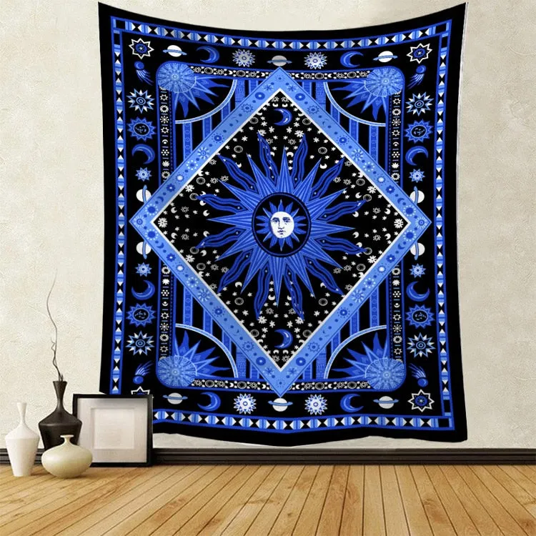 Hippie Void Sugar Skull Tapestry Mandala Wall Hanging Ouija Carpet Psychedelic Tapestry Yoga Boho Decor Blanket Wall Cloth