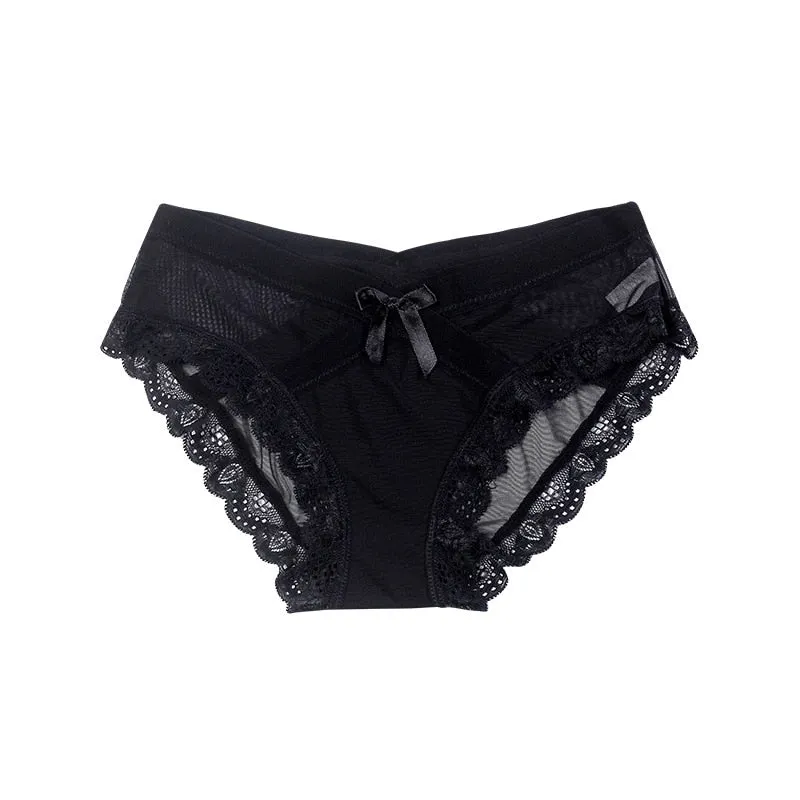 Women Lace Briefs Ultra Thin Underwear Underpants Lingerie Sexy Half Back Coverage Panties Lady Sleepwear Low-Rise Knickers New
