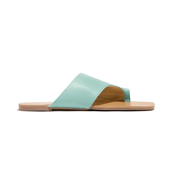 Mint Strap Detailing Slip On Sandals
