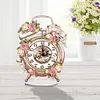 (US Local)Acrylic Special Shaped Vintage Flowers 5D Diamond Painting Clock Art Craft