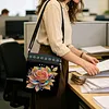 Diamond Painting Golden Rose Crossbody Bag Ethnic Style Handbag with Adjustable Strap
