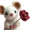 Felt Mouse Ornaments Cute Charming Handmade Valentine Felt Mice Figurines Valentines Day Gift Animal Decoration for Easter Gifts Wedding Party Supply