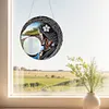 (US Local)2D Flat DIY Guitar Goddess Hanging Mirror Diamond Art Kits Wall Door Decoration
