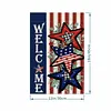 DIY Diamong Painting Double Sided Drills Garden Flags Outdoor Decor Holiday Garden Decorations Kit(Welcome)