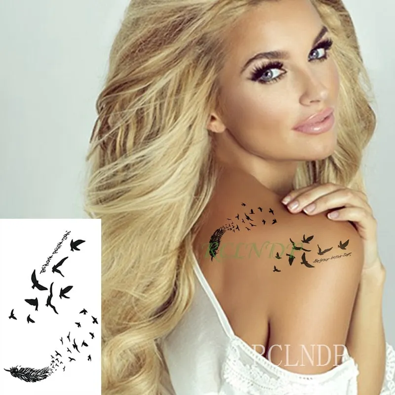 Waterproof Temporary Tattoo Sticker Swallow fly bird Flash Tatoo Fake Tatto arm leg Wrist Foot hand For Girl Men Women kids