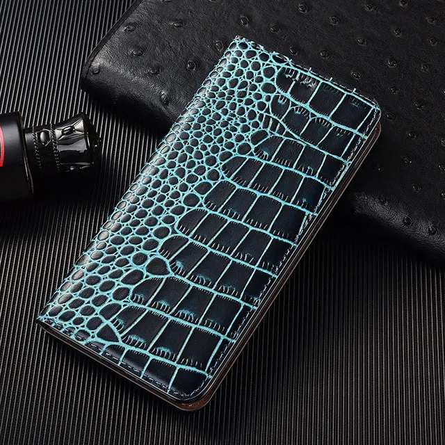 Flip Case On HUAWEI Mate 50 40 Crocodile Pattern Genuine Leather Cover For Huawei P30 P40 P50 P60 Pro Art Lite E 5G Book Covers