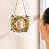 (US Local) DIY Sunflower Butterfly Hanging Mirror Diamond Art Kits Wall Door Decor